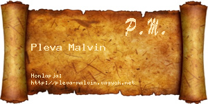 Pleva Malvin névjegykártya